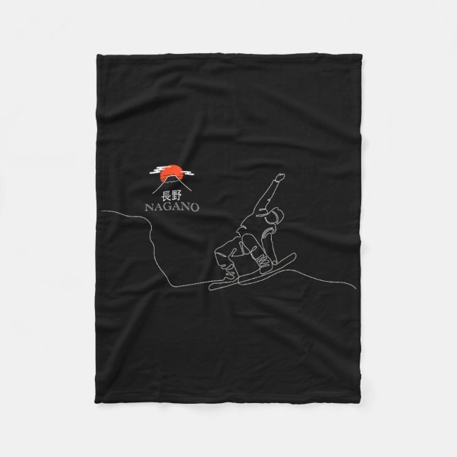 Nagano Snowboard  Fleece Blanket (Front)