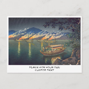 Nagaragawa Cormorant Fishing Tsuchiya Koitsu Postcard