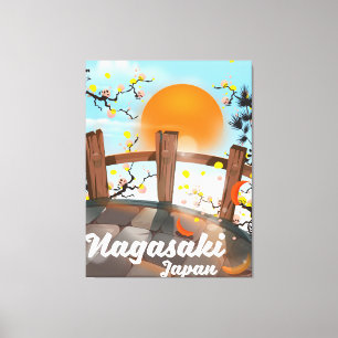 Nagasaki Japanese blossom poster. Canvas Print