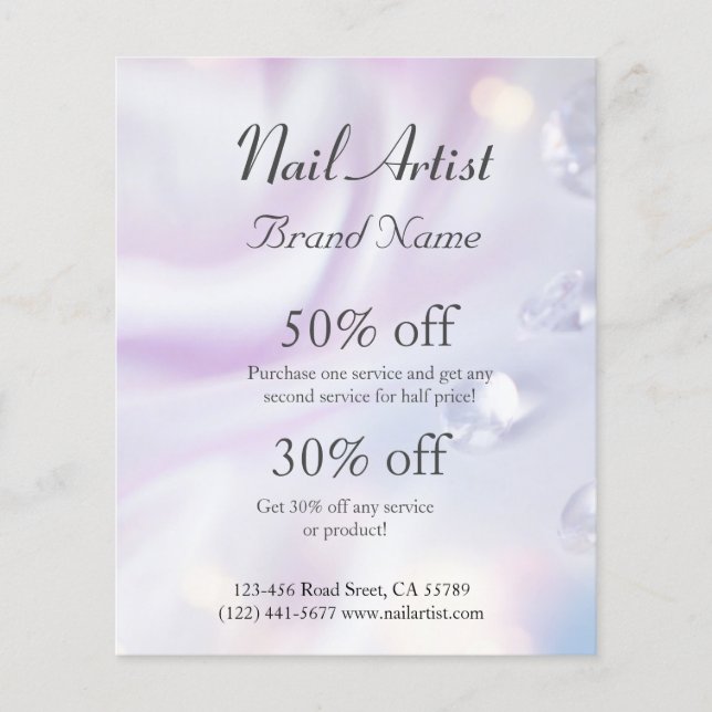 Nagelkünstlergeschäft personalisierter Flyer (Front)