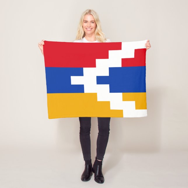 Nagorno Karabakh Flag Fleece Blanket (In Situ)