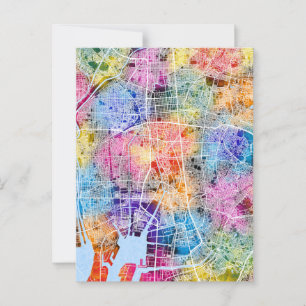 Nagoya Japan City Map Postcard