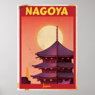 Nagoya, Japon Poster Vintage voyage