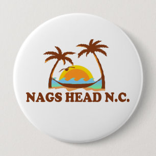 Nags Head. 4 Inch Round Button