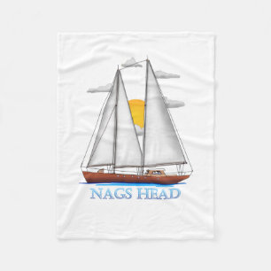 Nags Head Coastal Nautical Sailing Sailor Fleece Blanket