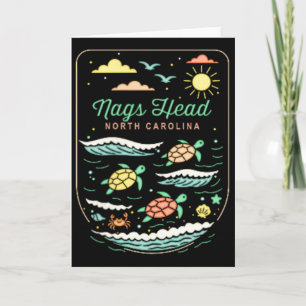 Nags Head Nc Cute Beach Vacation Sea Turtle Lover Card