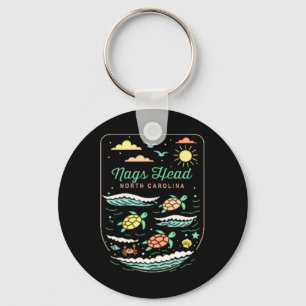 Nags Head Nc Cute Beach Vacation Sea Turtle Lover  Keychain