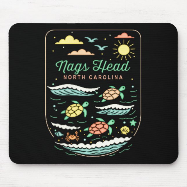 Nags Head Nc Cute Beach Vacation Sea Turtle Lover  Mouse Pad (Front)