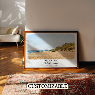 Nags Head North Carolina Poster, Watercolor Poster