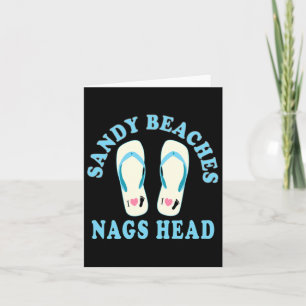 Nags Head Vacation Sandy Beaches I Heart Flip Flop Card