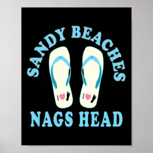 Nags Head Vacation Sandy Beaches I Heart Flip Flop Poster