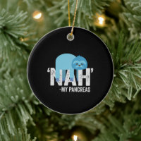 Nah my Pancreas Funny Diabetes Blue Ribbon Sloth