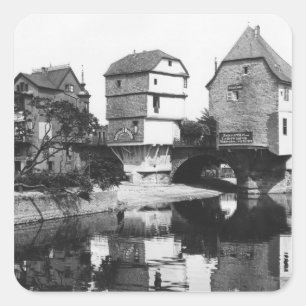 Nahe Bridge, Bad Kreuznach, c.1910 Square Sticker