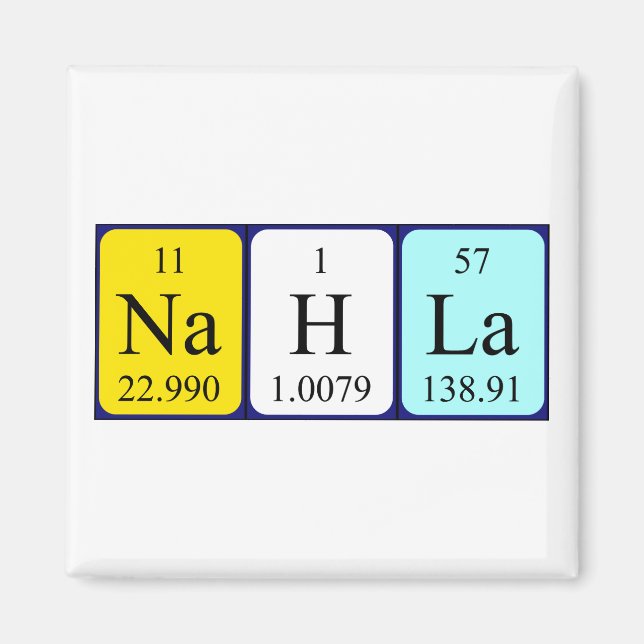 Nahla periodic table name magnet (Front)