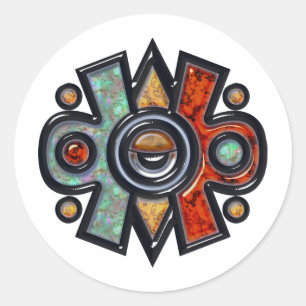 Nahui Ollin Classic Round Sticker