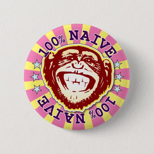 Naïf 100% Funny Funky Monkey Badge (Devant)