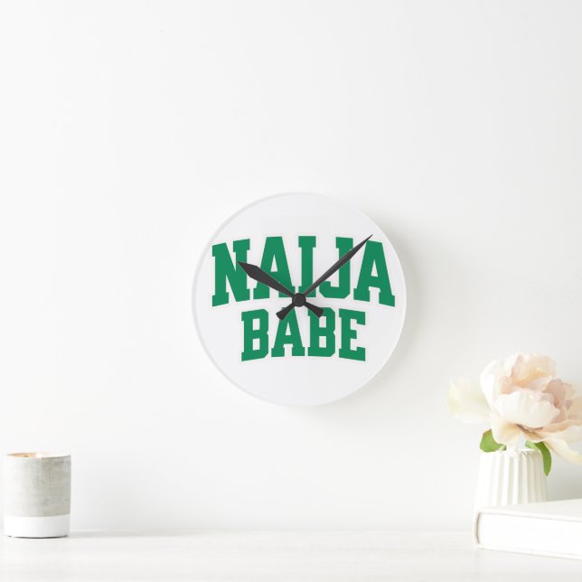 Naija Babe Nigerian Pride Round Clock (Home)