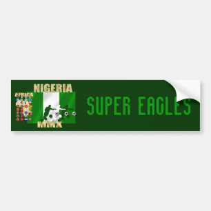 Naija flag of Nigeria soccer stars gifts Bumper Sticker
