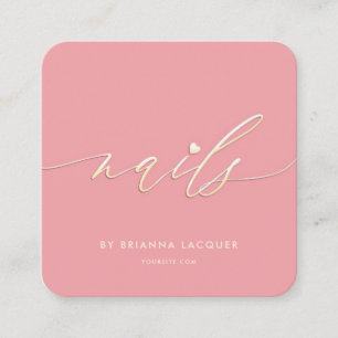 Nail Art Beauty Salon Manicure Specialist Square Business Card