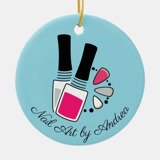 Nail Art Design Ceramic Ornament (Front)