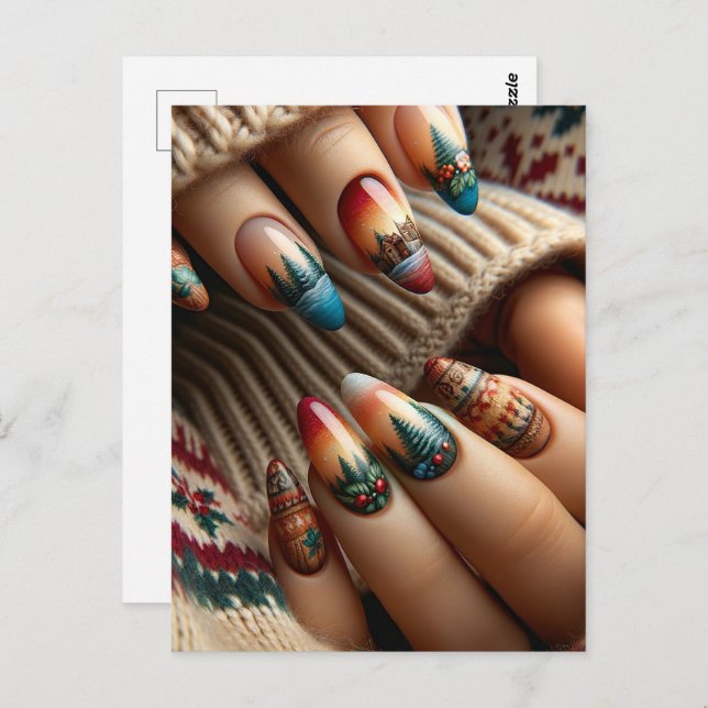 Nail art, Postcrossing Postcard (Front/Back)