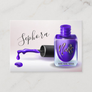 Nail Art Technician  - Purple Nail Polish Business Card