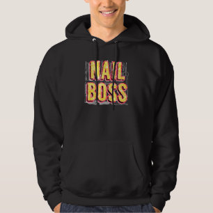 Nail Artist Boss Leopard Print Nailart Nail Techni Hoodie
