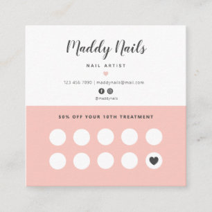 Nail Artist Business Cards, Nail Loyalty Cards