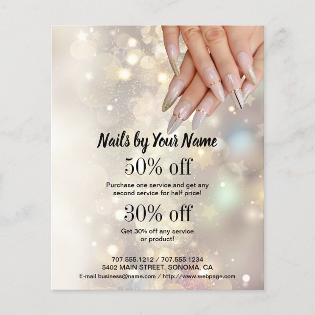nail artist business personalized flyer (Front)
