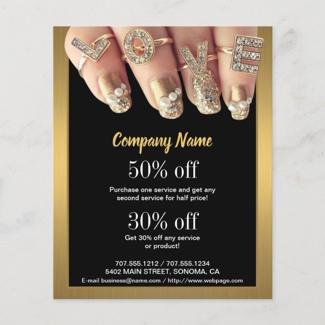 nail artist business personalized flyer (Front)