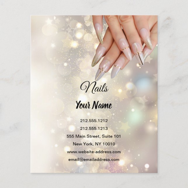 nail artist business personalized flyer (Front)