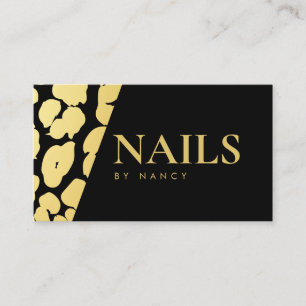 Nail Artist Gold Leopard Print  Business Card
