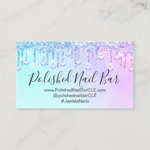 Nail Artist Holograph Diamond  Drips Pinky Diamond Business Card