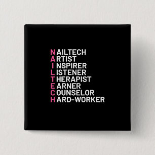 Nail Artist Inspirer 2 Inch Square Button