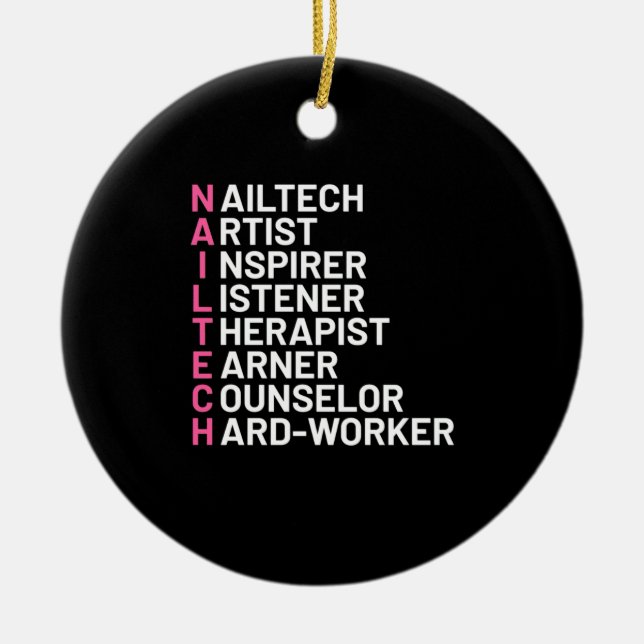 Nail Artist Inspirer Ceramic Ornament (Front)