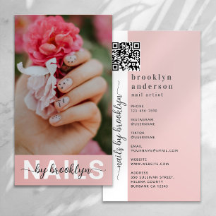 Nail Artist Photo QR Code Business Card