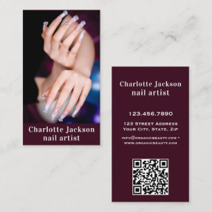 Nail Artist Photo QR Code Business Card