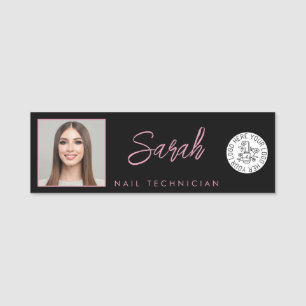 Nail Artist Salon Logo Photo Employee ID Name Tag