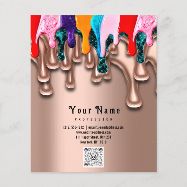 Nail Artist Studio Drips Rose Wax Epilation Prices Flyer (Front)
