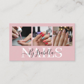 Nail Artist Studio Photo Typography Business Card