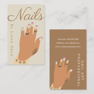 Nail Artist Tattoo Hand Illustration Business Card