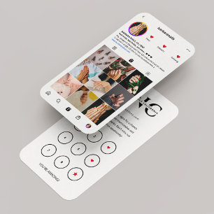 Nail Artist Tech Instagram White Loyalty Card