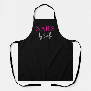 Nail Artist Technician Modern Typography Custom  Apron