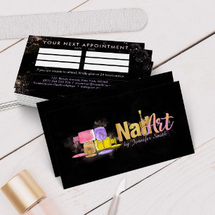 Nail Artist - Watercolor art with Appointment Business Card