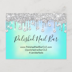 Nail Bar Beauty Studio Holographic Silver Diamond Postcard