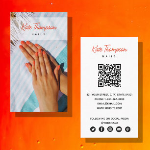 Nail Beaty Salon Makeup Artist Photo QR Code Business Card