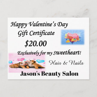 Nail & Beauty Salon, Barbershop, Gift Certificates Postcard