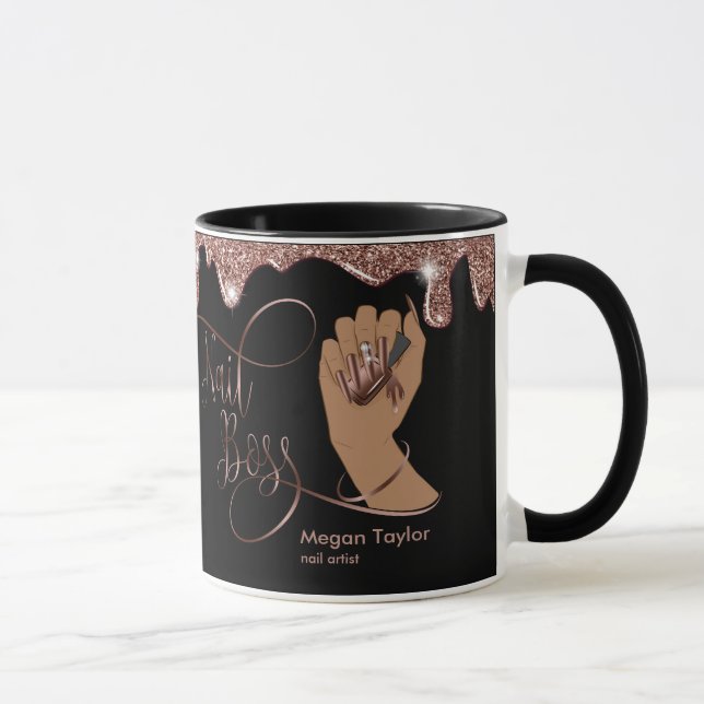 Nail Boss, gift for nail Technician manicure Mug (Right)