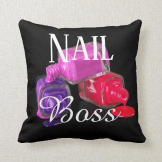 Nail, Boss, Make up Beauty Business, Babe, Polish Throw Pillow