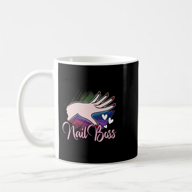 Nail Boss Manicurist Gift Nail Tech Artist Technic Coffee Mug (Left)